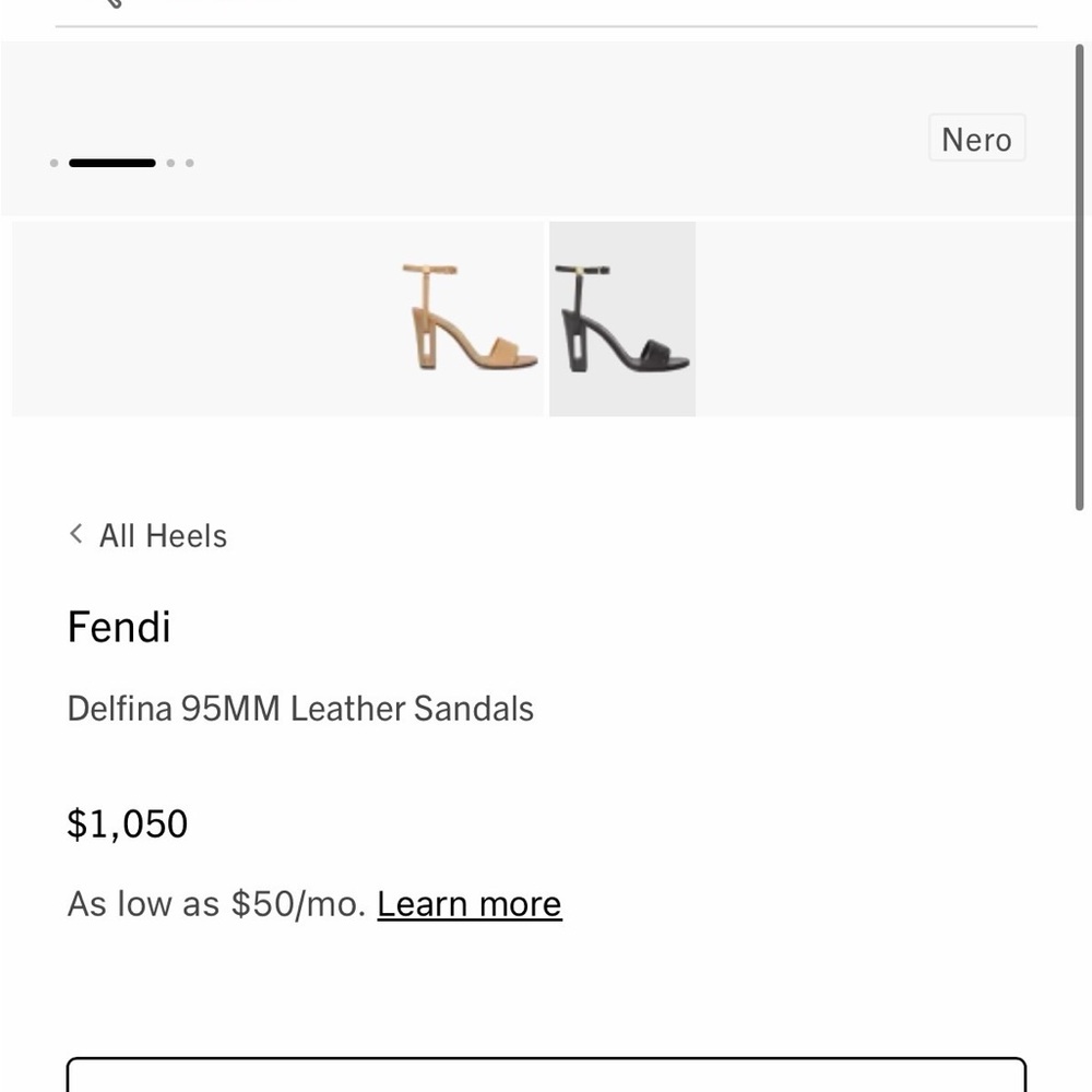 Fendi Black Leather Delfina 95MM leather Heeled Sandals - Picture 3 of 3